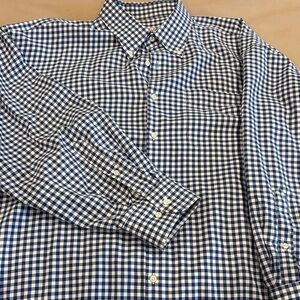 Peter Millar Navy and White Plaid Men's Shirt